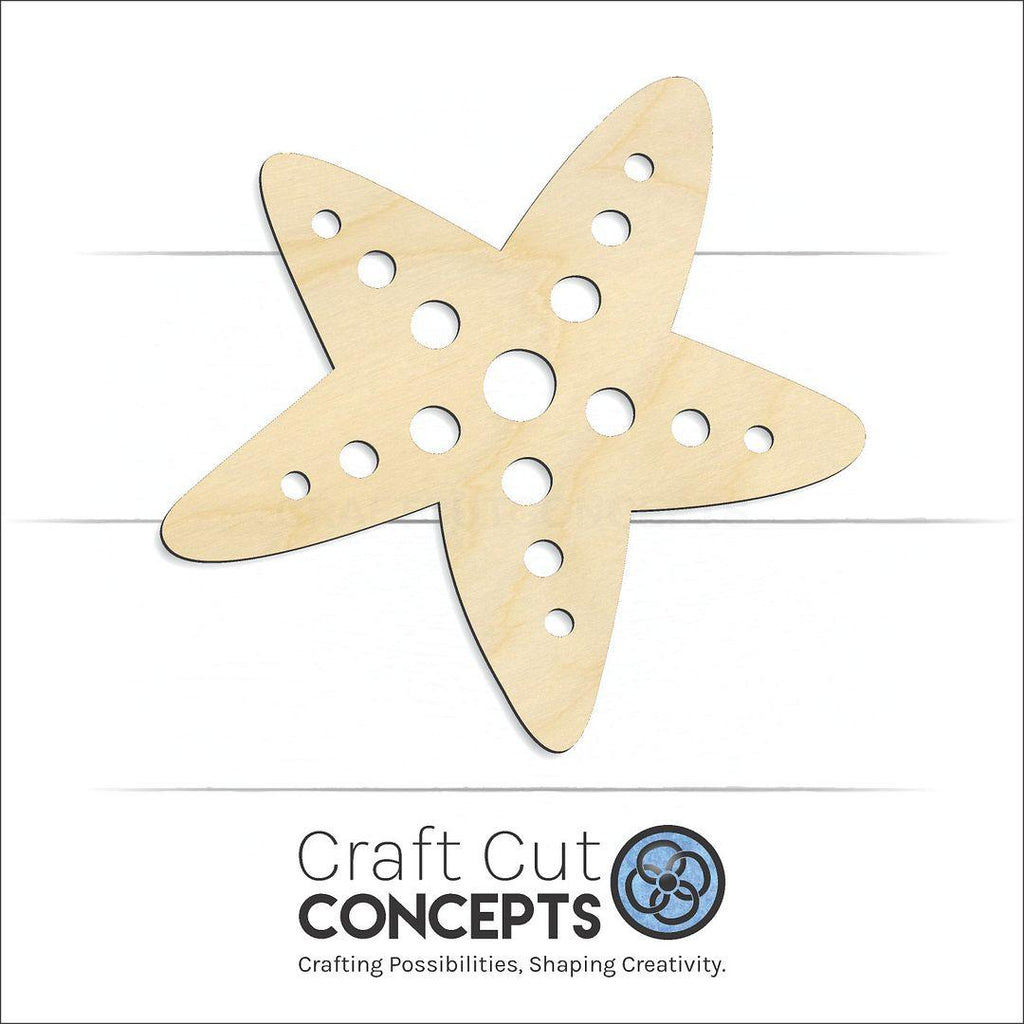 Craft Cut Concepts Logo under a wood Star Fish craft shape and blank