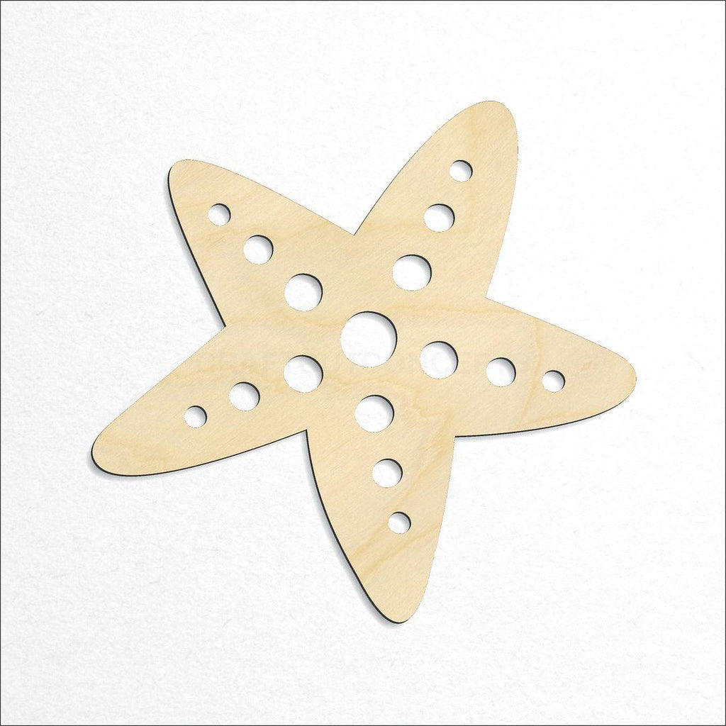 Wooden Star Fish craft shape available in sizes of 1 inch and up
