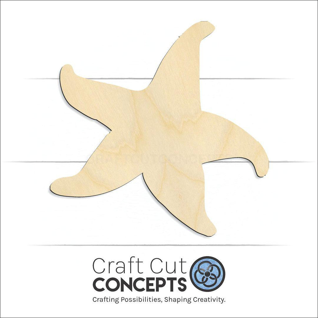 Craft Cut Concepts Logo under a wood Star Fish craft shape and blank