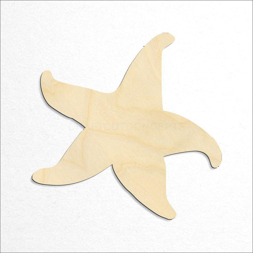 Wooden Star Fish craft shape available in sizes of 1 inch and up