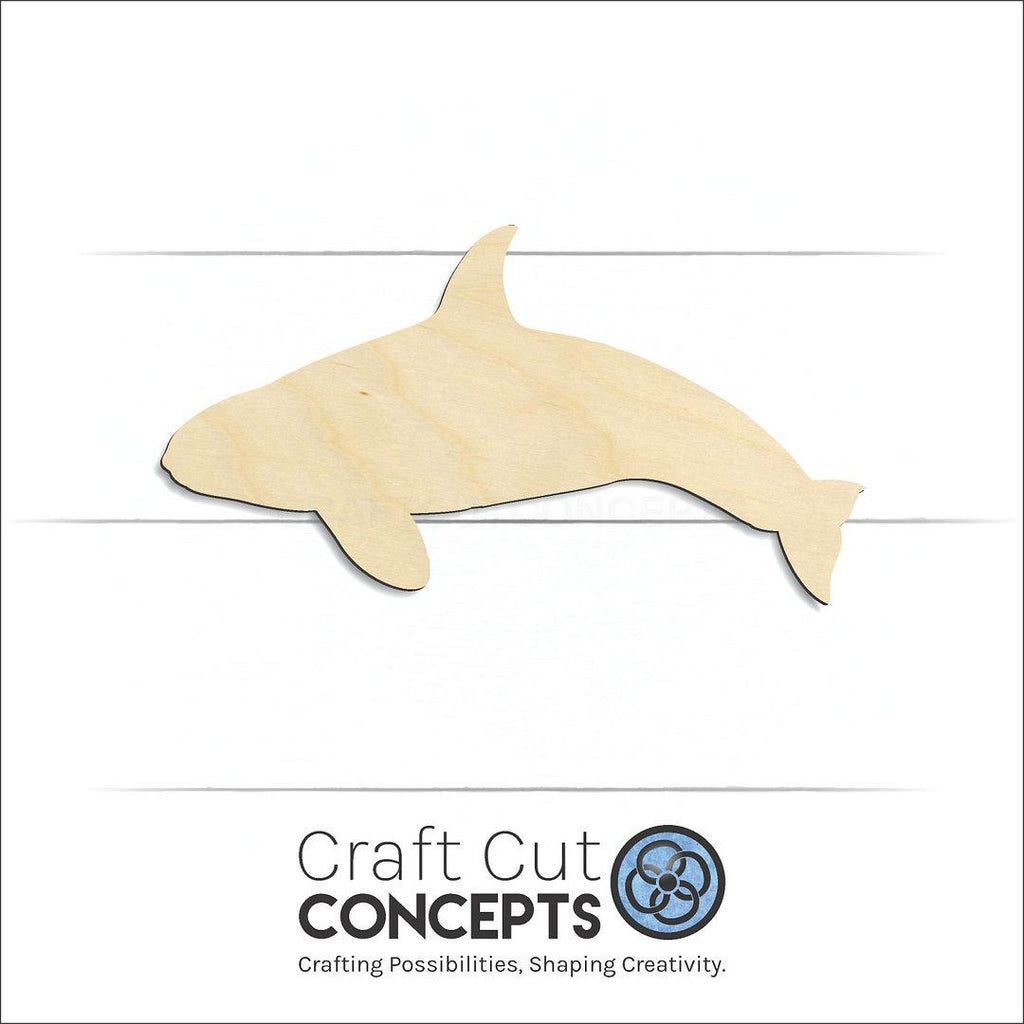 Craft Cut Concepts Logo under a wood Killer Whale Orca craft shape and blank