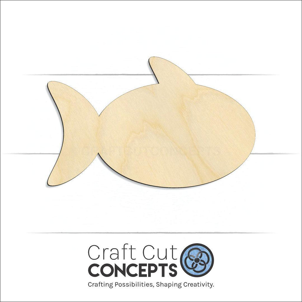 Craft Cut Concepts Logo under a wood Fish craft shape and blank