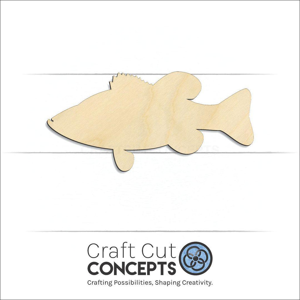 Craft Cut Concepts Logo under a wood Bass Fish craft shape and blank