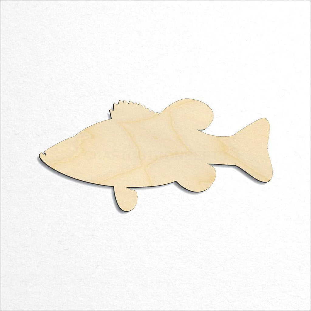 Wooden Bass Fish craft shape available in sizes of 2 inch and up