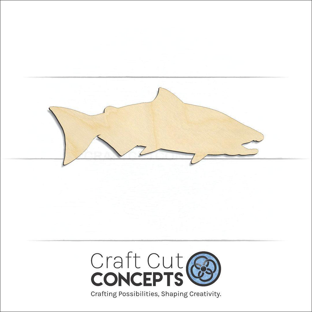 Craft Cut Concepts Logo under a wood Salmon craft shape and blank