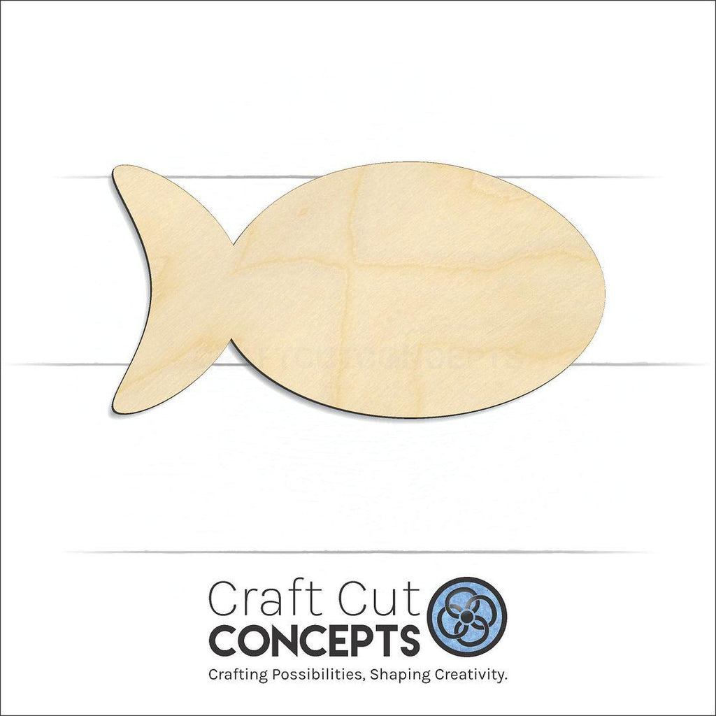 Craft Cut Concepts Logo under a wood Fish craft shape and blank