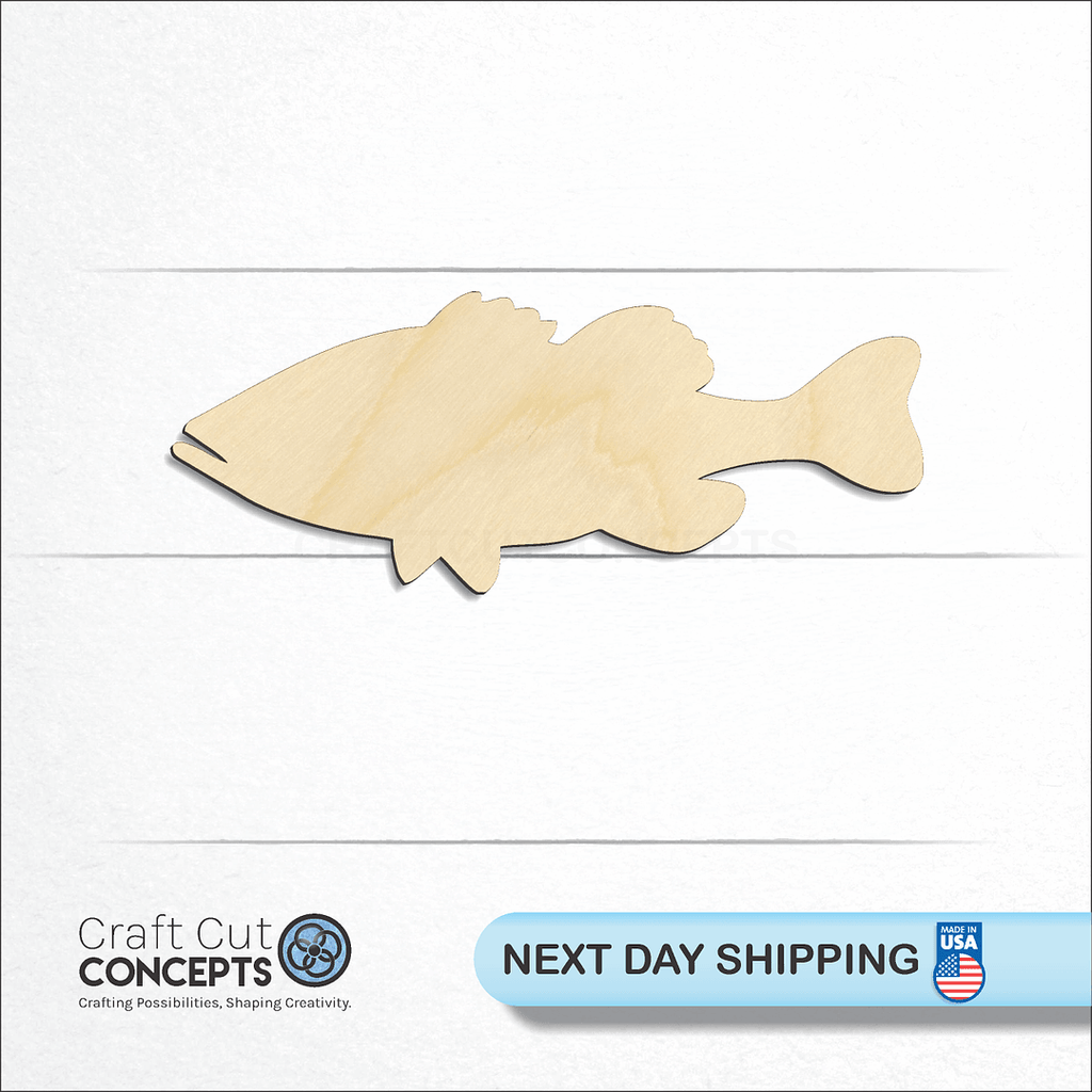 Craft Cut Concepts logo and next day shipping banner with an unfinished wood Cod Fish craft shape and blank