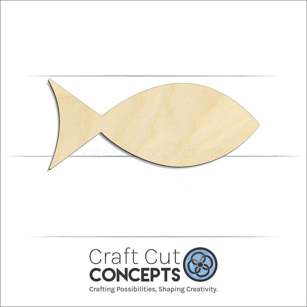 Craft Cut Concepts Logo under a wood Fish craft shape and blank