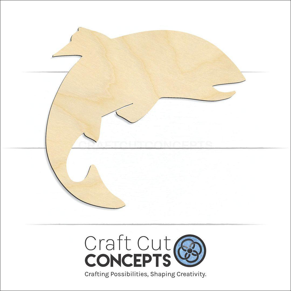 Craft Cut Concepts Logo under a wood Salmon Fish craft shape and blank