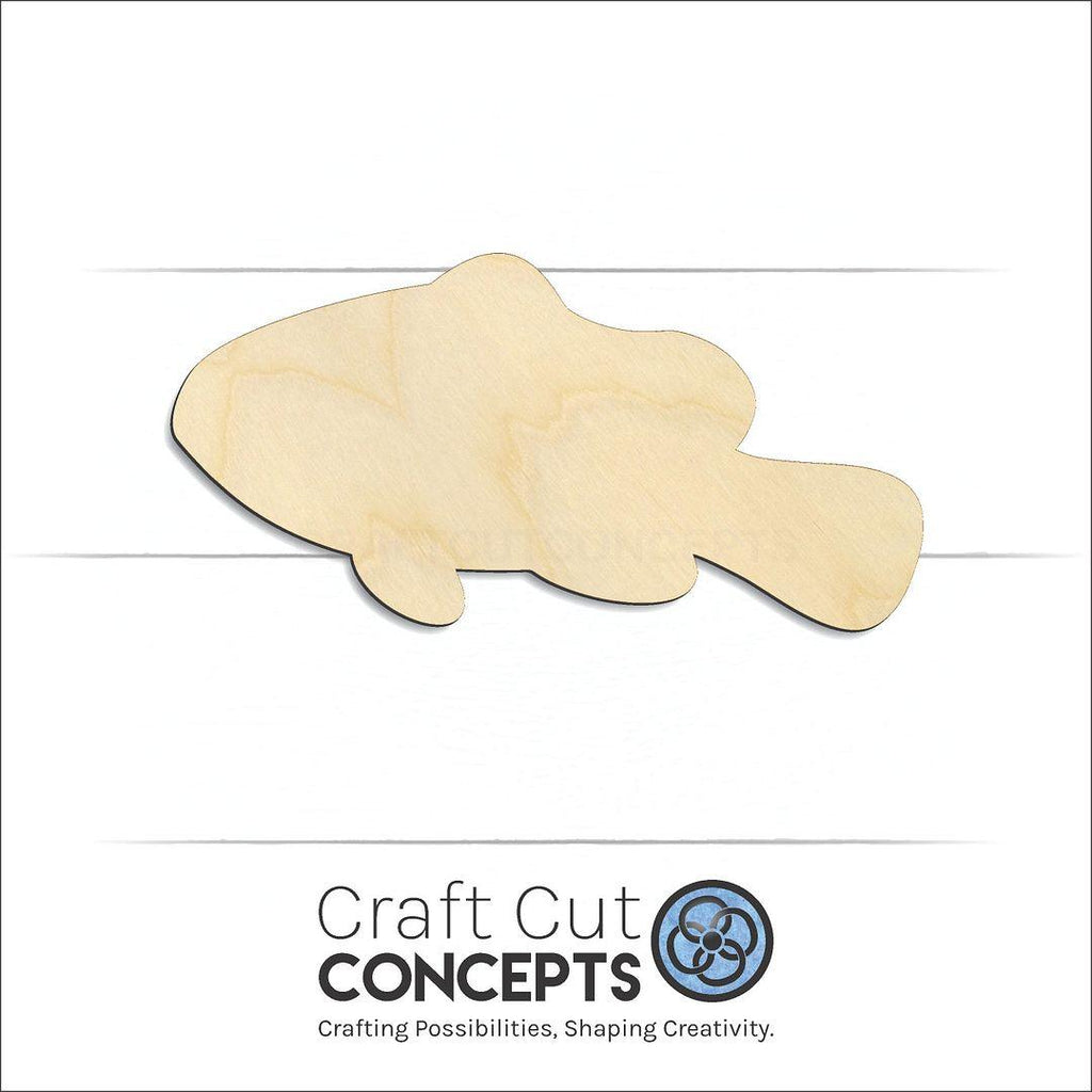 Craft Cut Concepts Logo under a wood Fish craft shape and blank