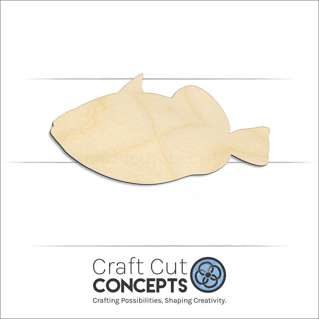 Craft Cut Concepts Logo under a wood Trigger Fish craft shape and blank