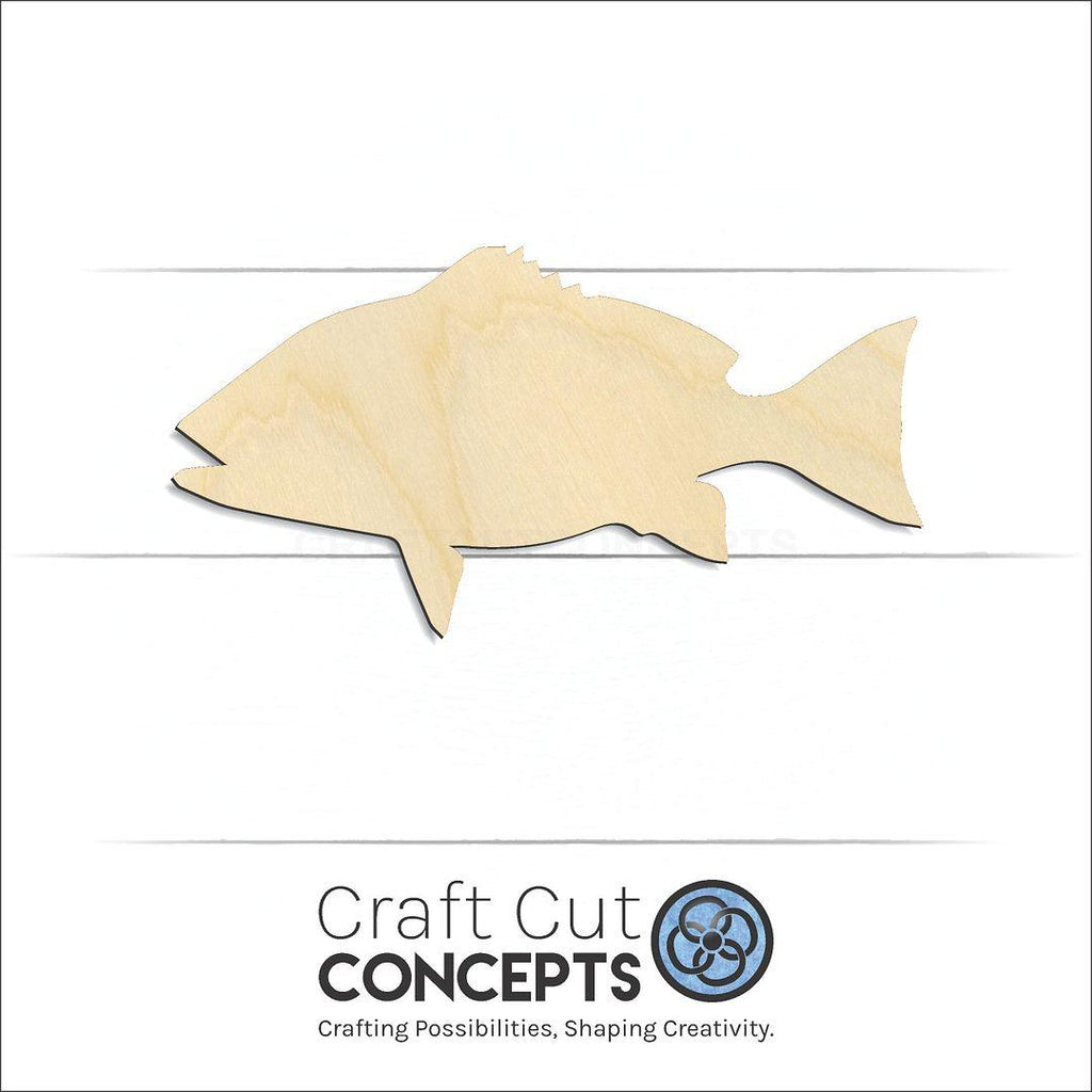 Craft Cut Concepts Logo under a wood Red Snapper craft shape and blank