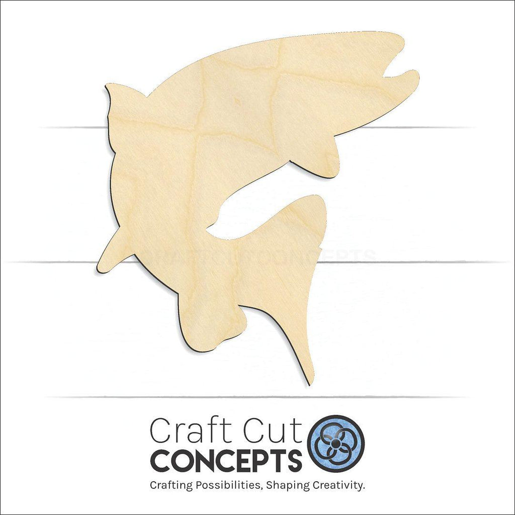 Craft Cut Concepts Logo under a wood Salmon craft shape and blank