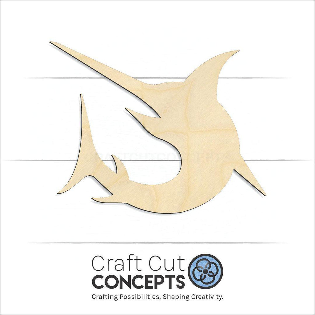 Craft Cut Concepts Logo under a wood Jesus Fish craft shape and blank