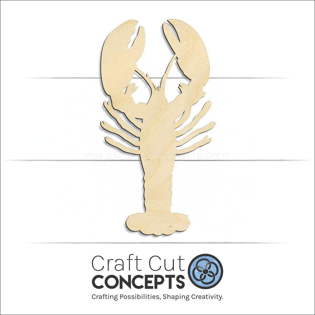 Craft Cut Concepts Logo under a wood Crayfish craft shape and blank