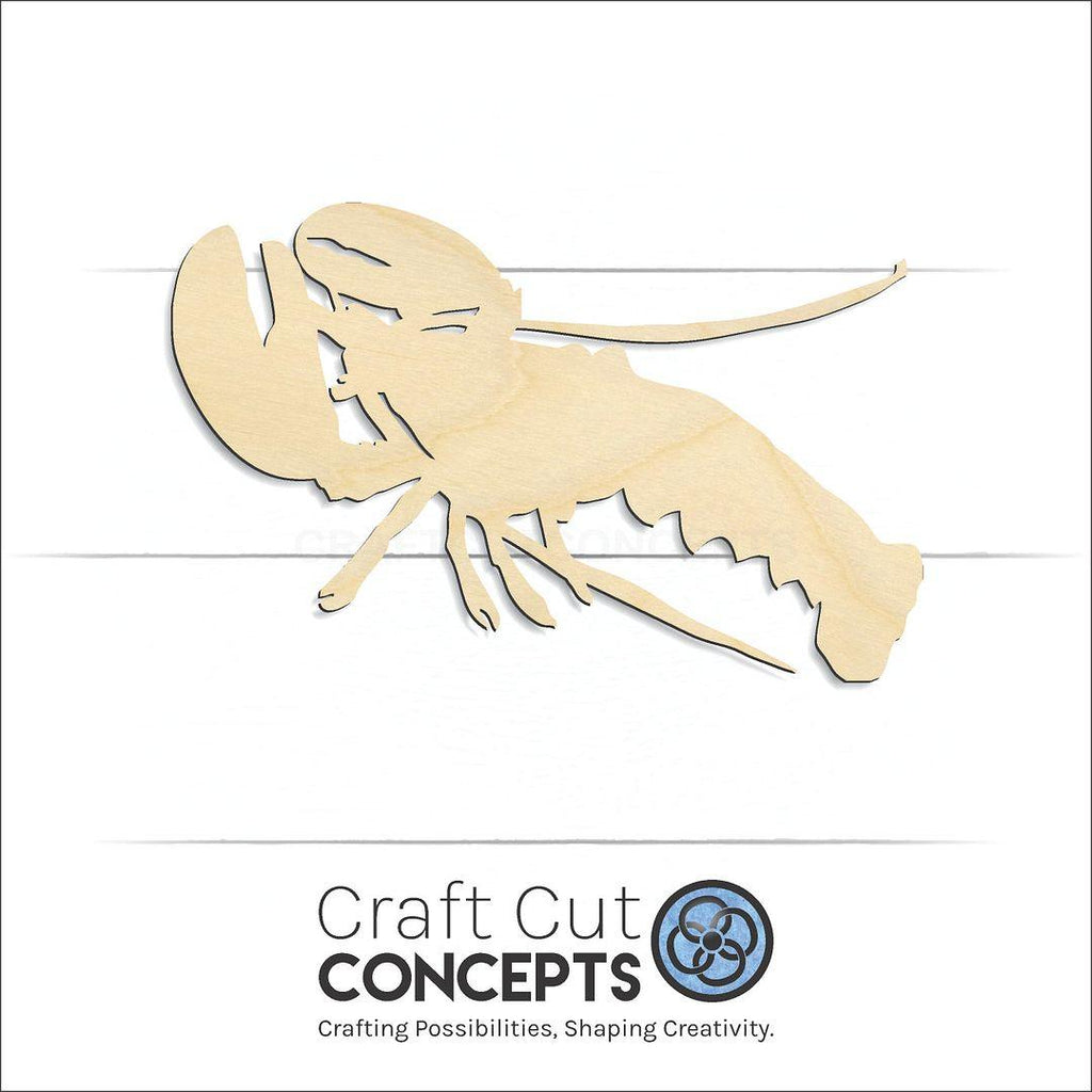 Craft Cut Concepts Logo under a wood Lobster craft shape and blank