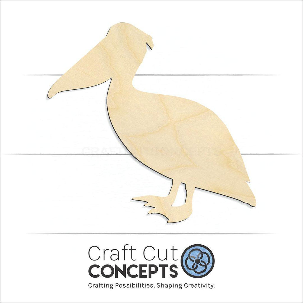 Craft Cut Concepts Logo under a wood Pelican craft shape and blank