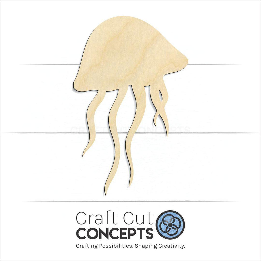 Craft Cut Concepts Logo under a wood Jelly Fish craft shape and blank