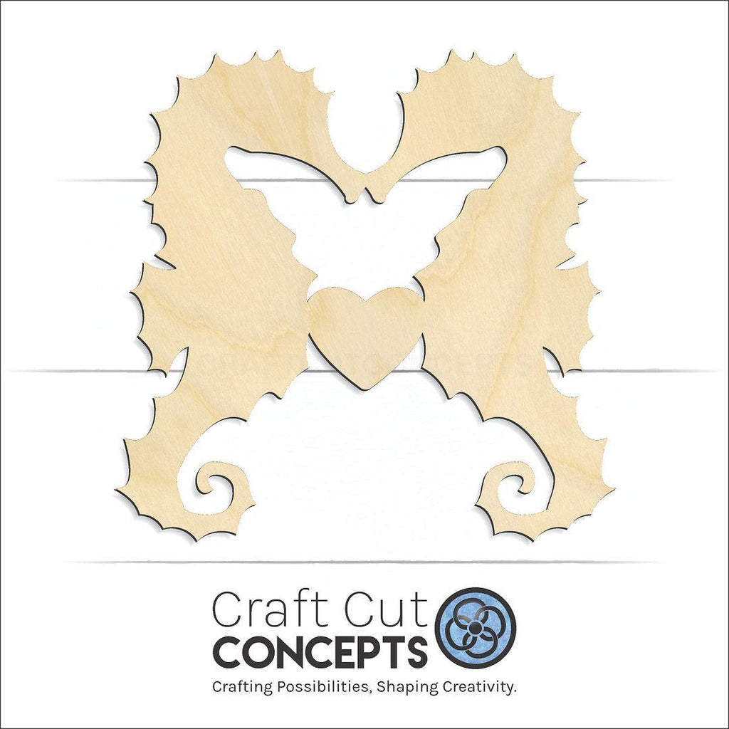 Craft Cut Concepts Logo under a wood Kissing Heart Sea Horse craft shape and blank