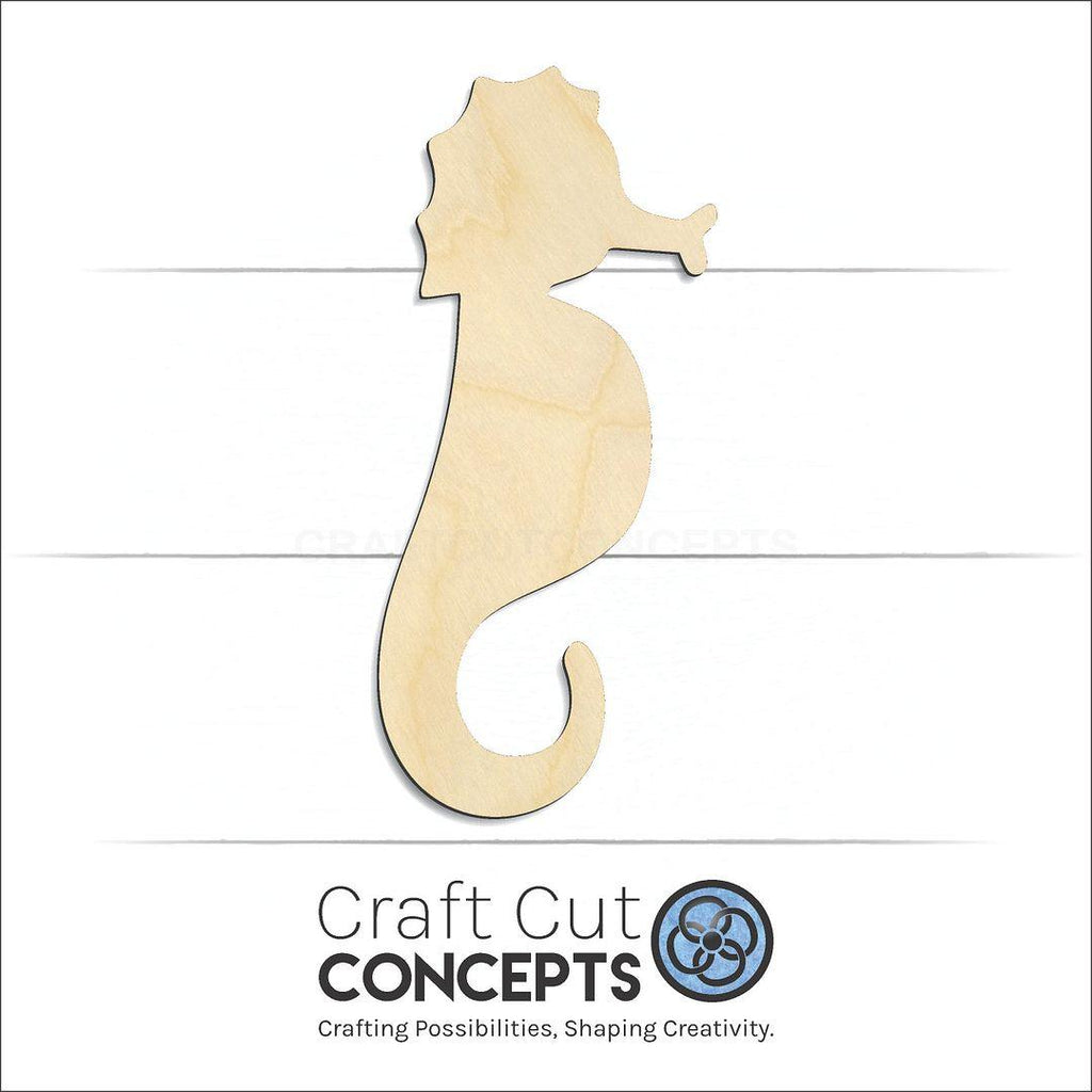 Craft Cut Concepts Logo under a wood Sea Horse craft shape and blank