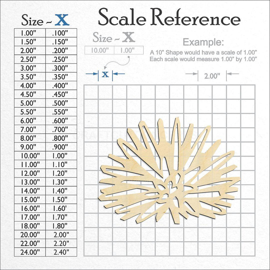 A scale and graph image showing a wood sea urchin craft blank