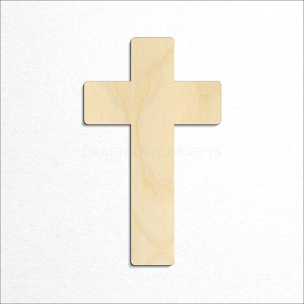 Wooden Rounded Cross craft shape available in sizes of 1 inch and up