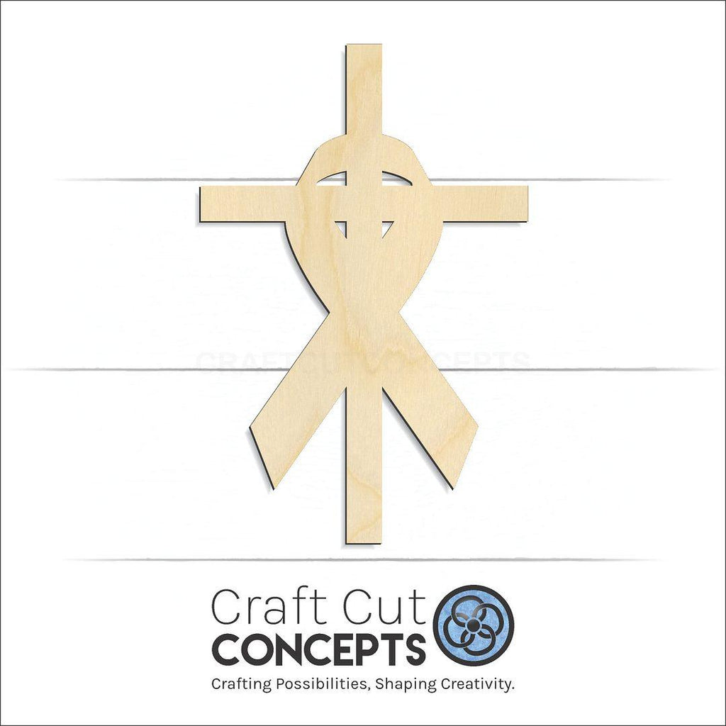 Craft Cut Concepts Logo under a wood Ribbon Cross craft shape and blank