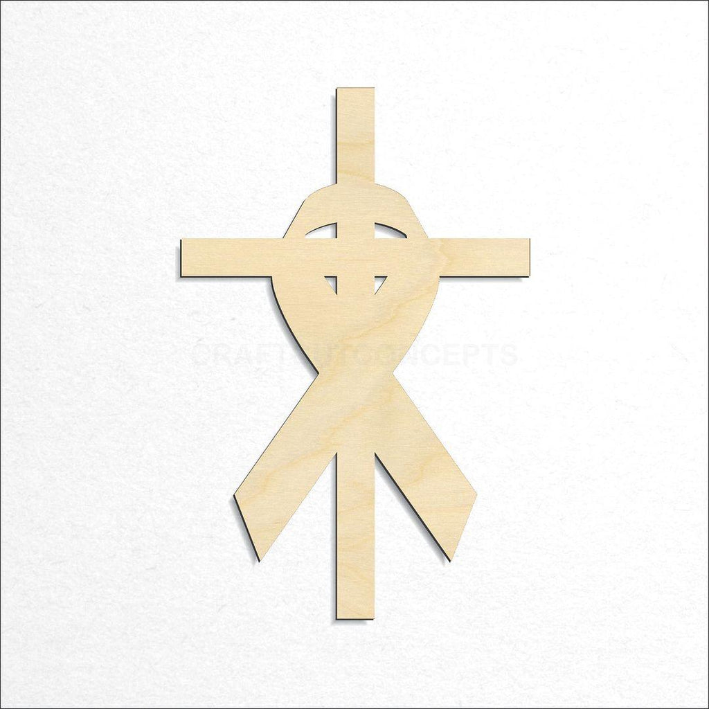 Wooden Ribbon Cross craft shape available in sizes of 1 inch and up