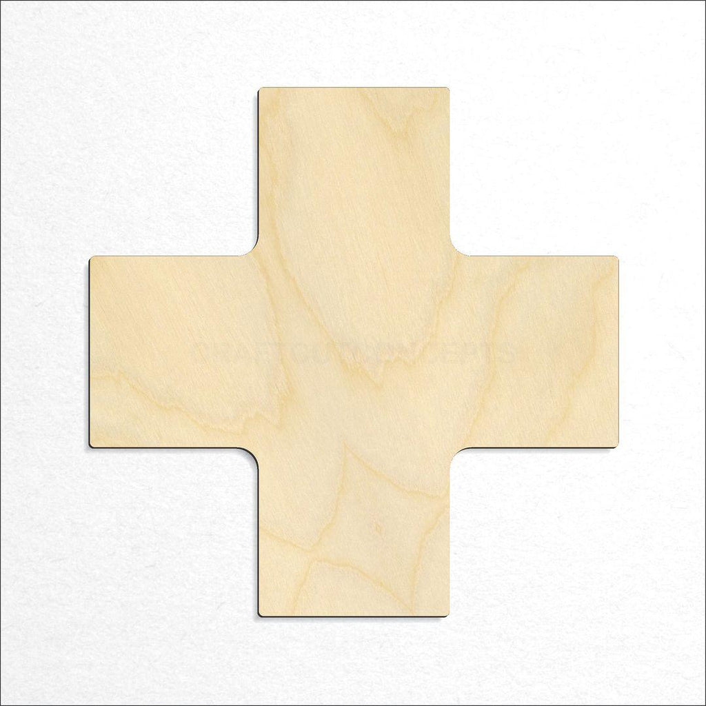 Wooden Swiss Cross craft shape available in sizes of 1 inch and up