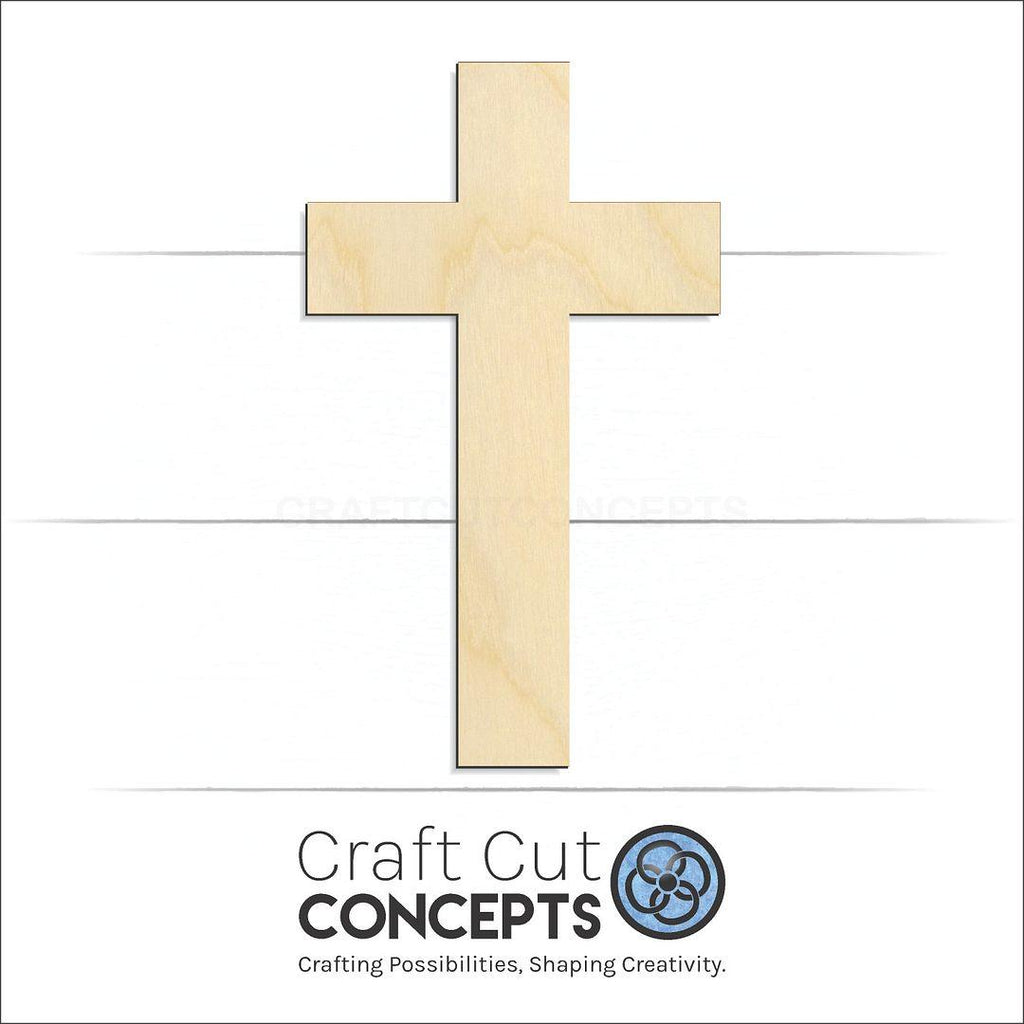 Craft Cut Concepts Logo under a wood Cross craft shape and blank