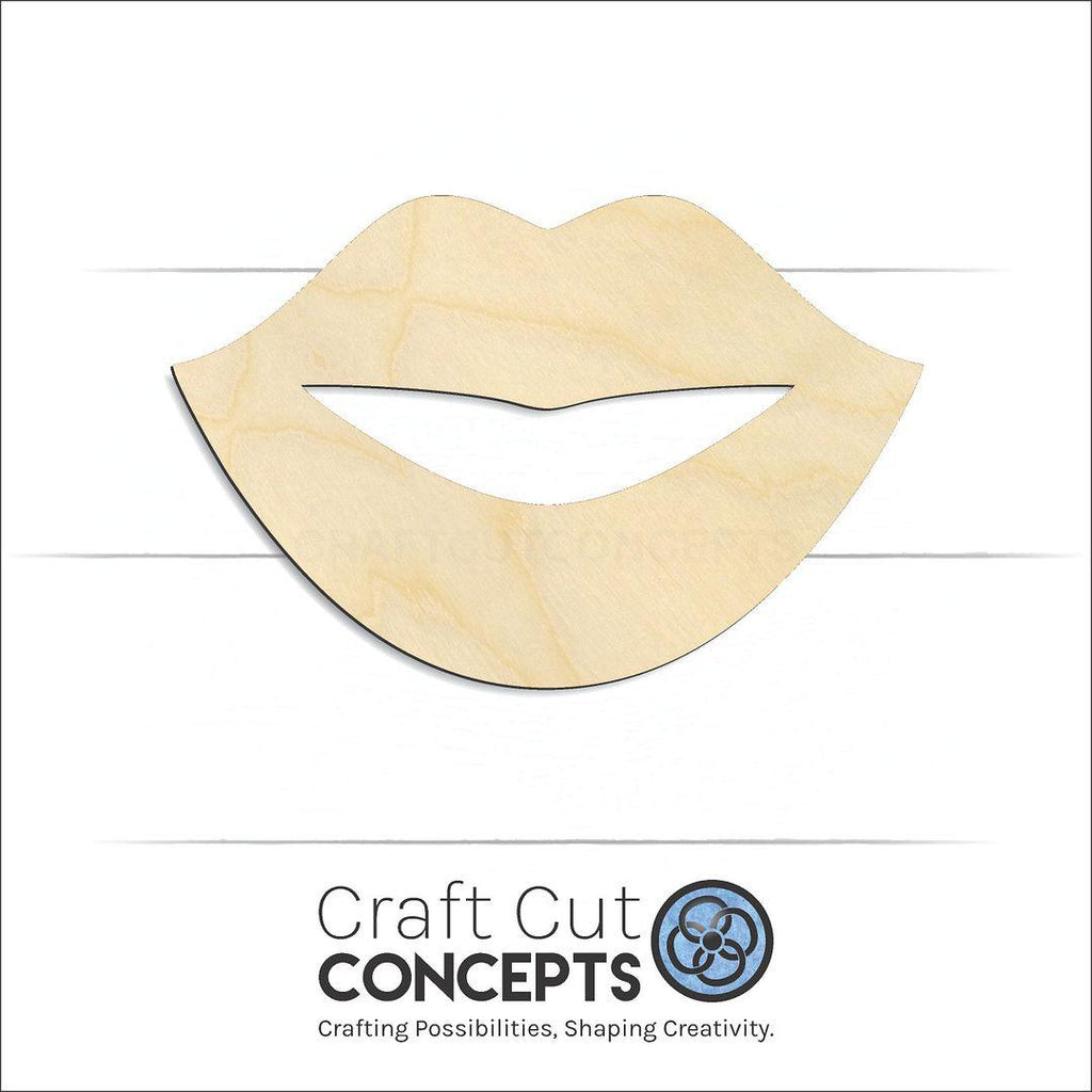 Craft Cut Concepts Logo under a wood Lips craft shape and blank