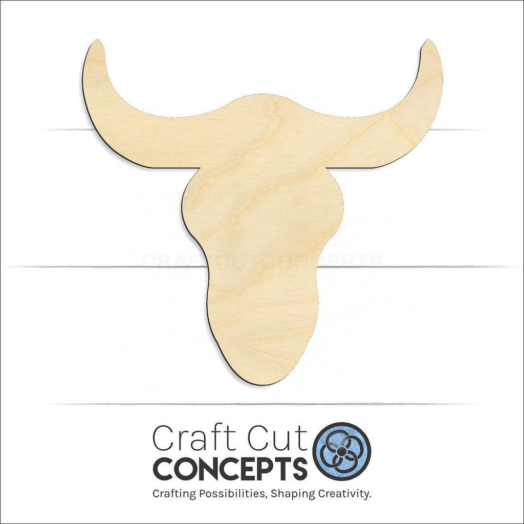 Craft Cut Concepts Logo under a wood Cattle Skull craft shape and blank