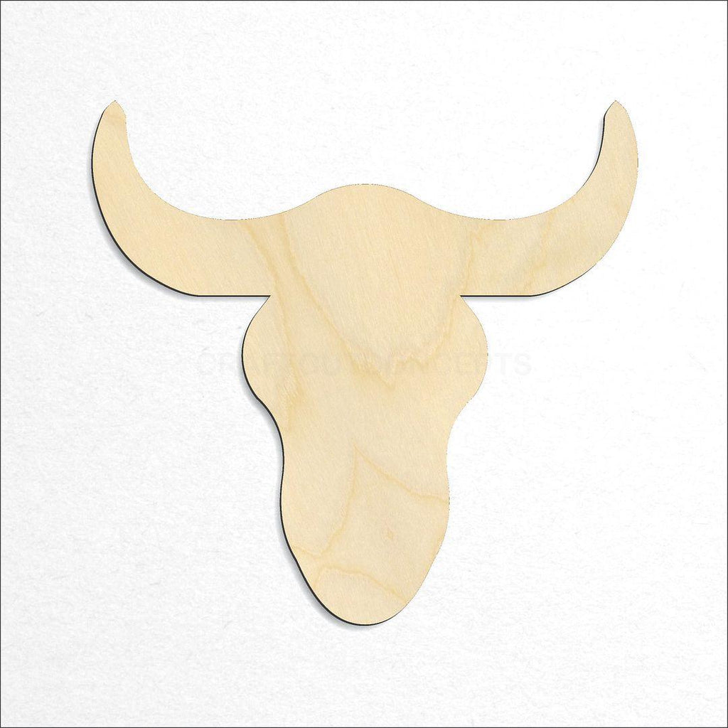 Wooden Cattle Skull craft shape available in sizes of 2 inch and up