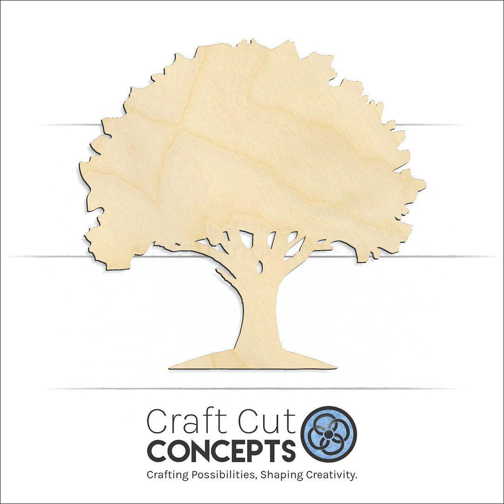 Craft Cut Concepts Logo under a wood Oak Tree craft shape and blank