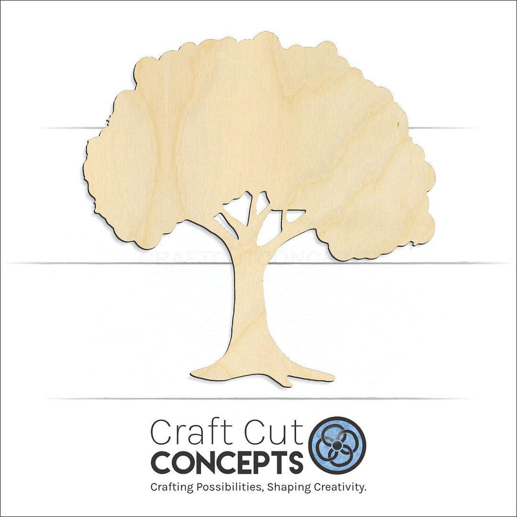 Craft Cut Concepts Logo under a wood Tree craft shape and blank