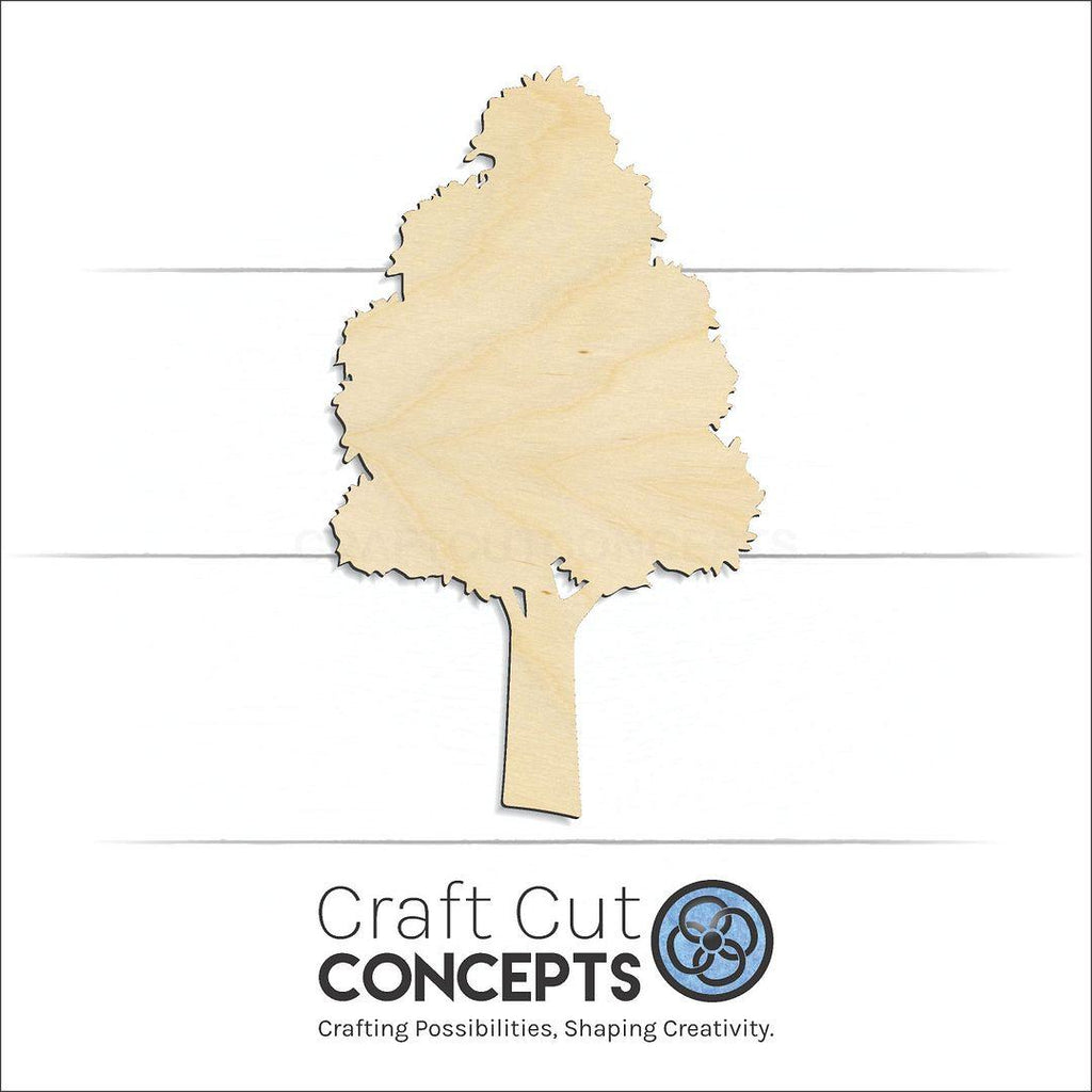 Craft Cut Concepts Logo under a wood Tree craft shape and blank