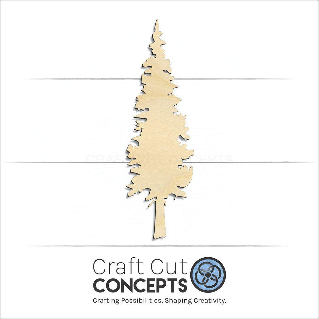 Craft Cut Concepts Logo under a wood Pine Tree craft shape and blank