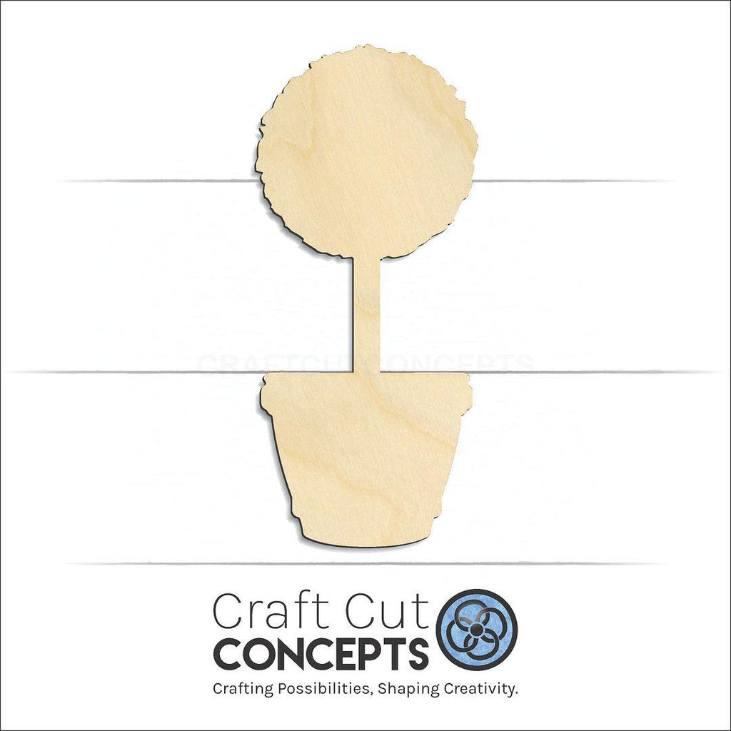 Craft Cut Concepts Logo under a wood Topiary craft shape and blank