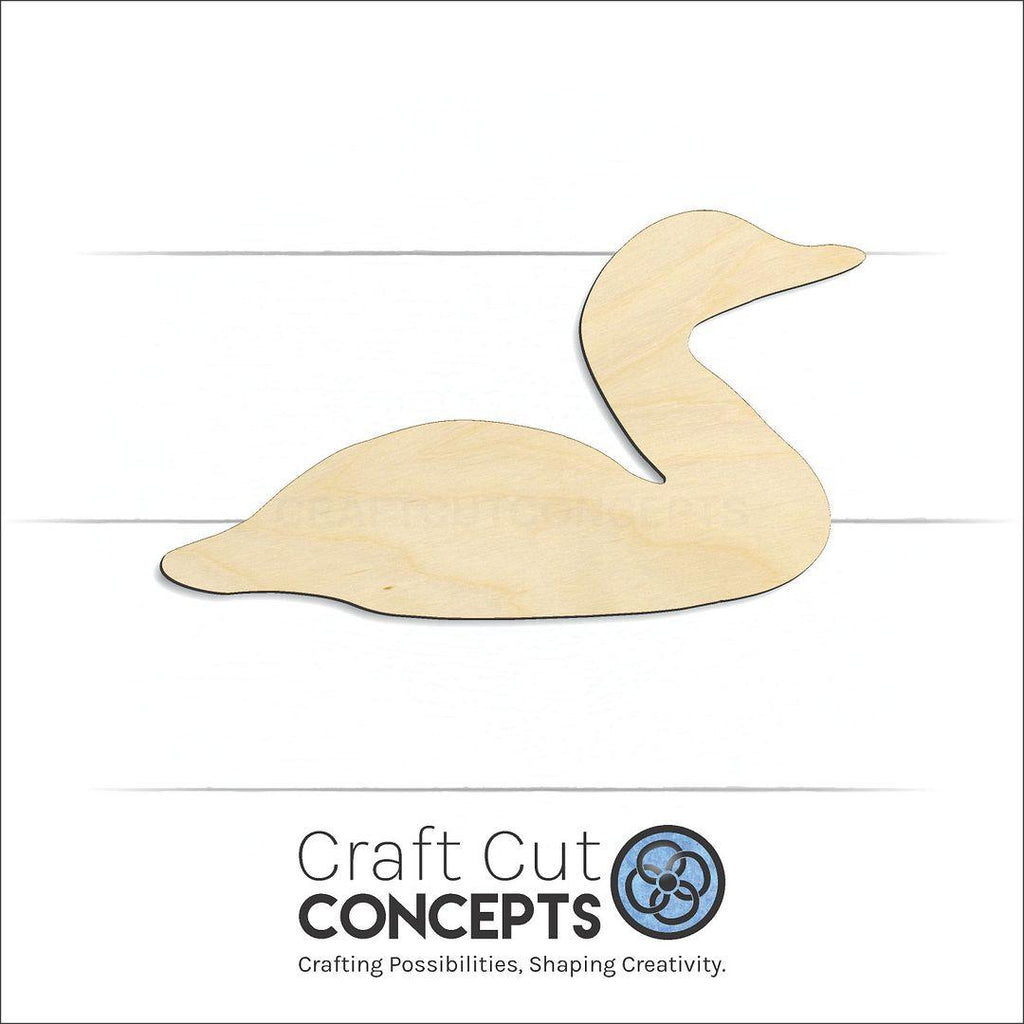 Craft Cut Concepts Logo under a wood Loon craft shape and blank