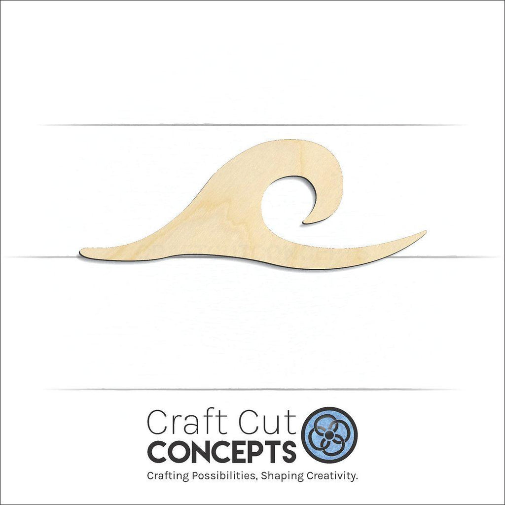 Craft Cut Concepts Logo under a wood Ocean Wave craft shape and blank