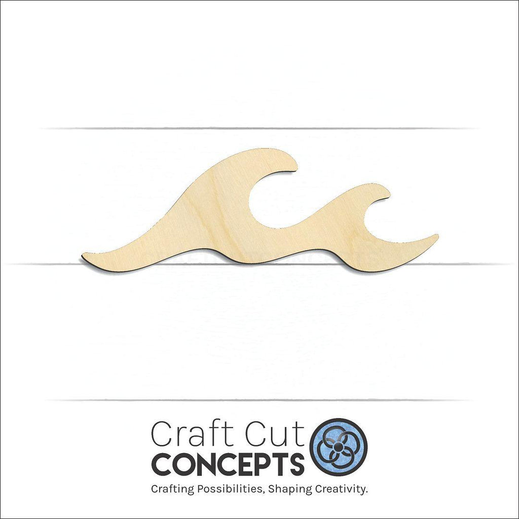 Craft Cut Concepts Logo under a wood Ocean Wave craft shape and blank