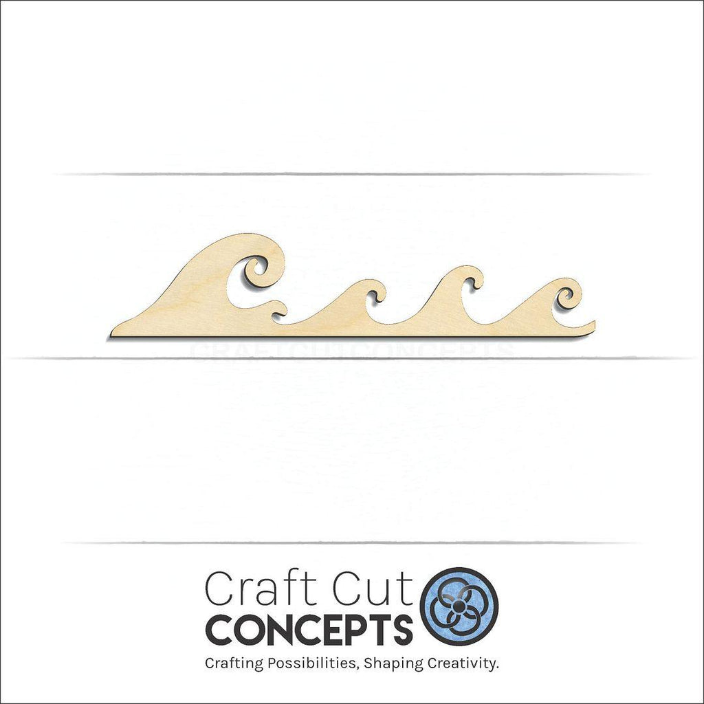 Craft Cut Concepts Logo under a wood Ocean Wave craft shape and blank