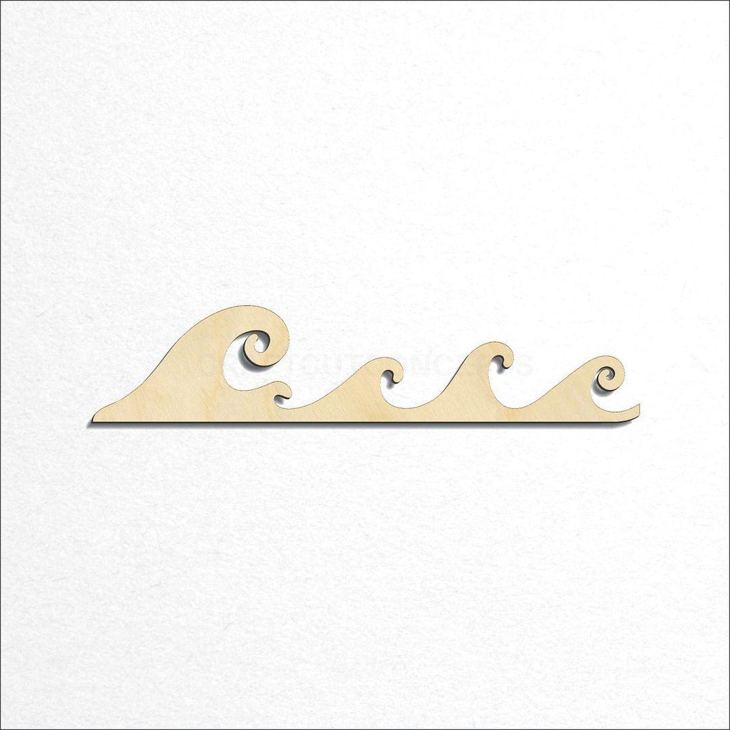 Wooden Ocean Wave craft shape available in sizes of 3 inch and up