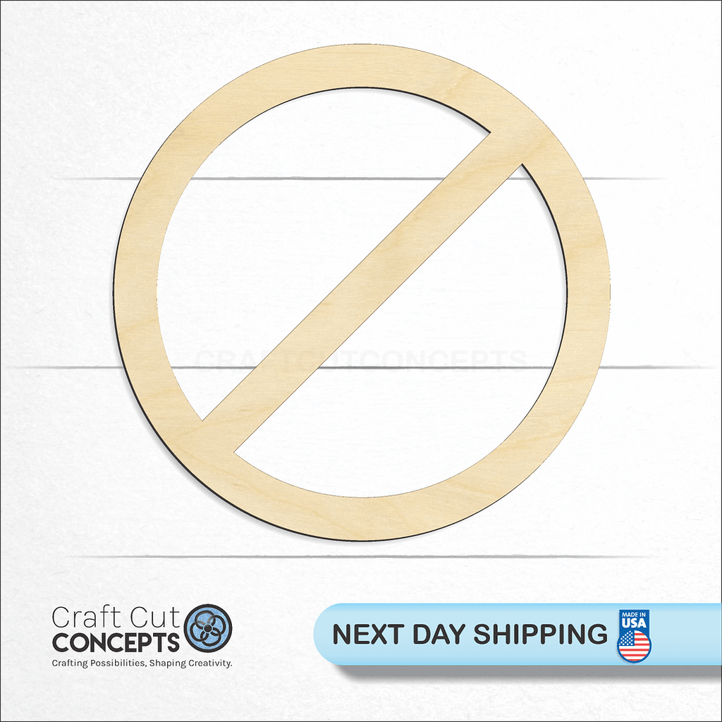 Craft Cut Concepts logo and next day shipping banner with an unfinished wood Cancel Sign craft shape and blank