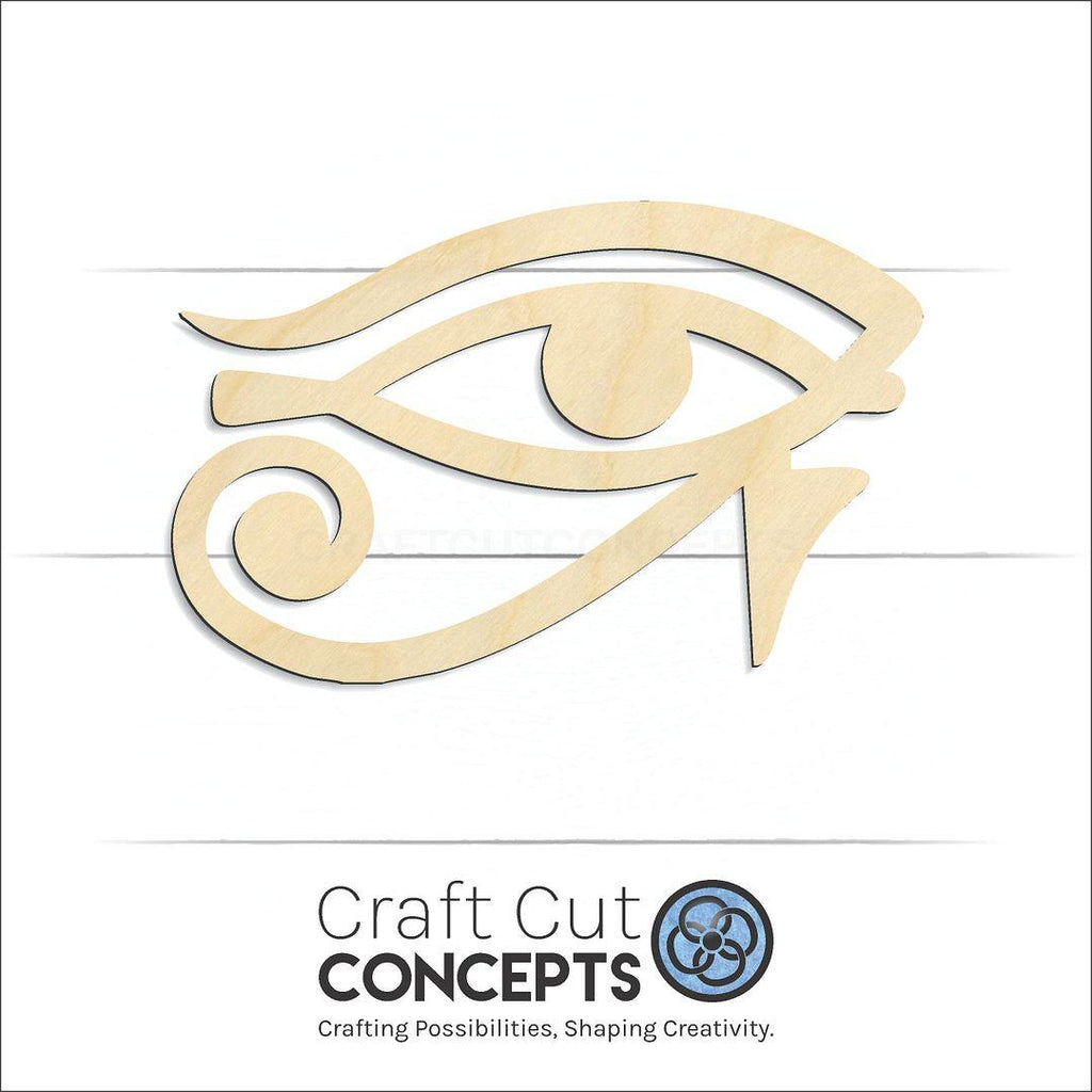 Craft Cut Concepts Logo under a wood Egyptian Eye craft shape and blank