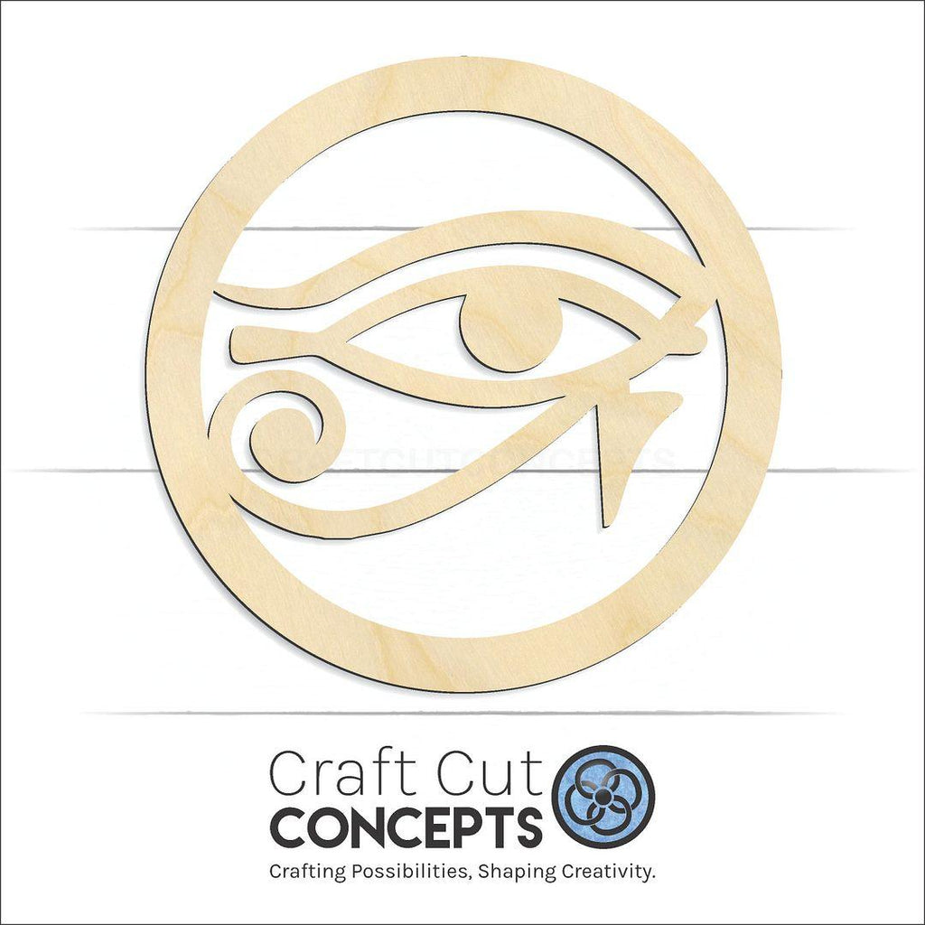 Craft Cut Concepts Logo under a wood Egyptian Eye Circle craft shape and blank