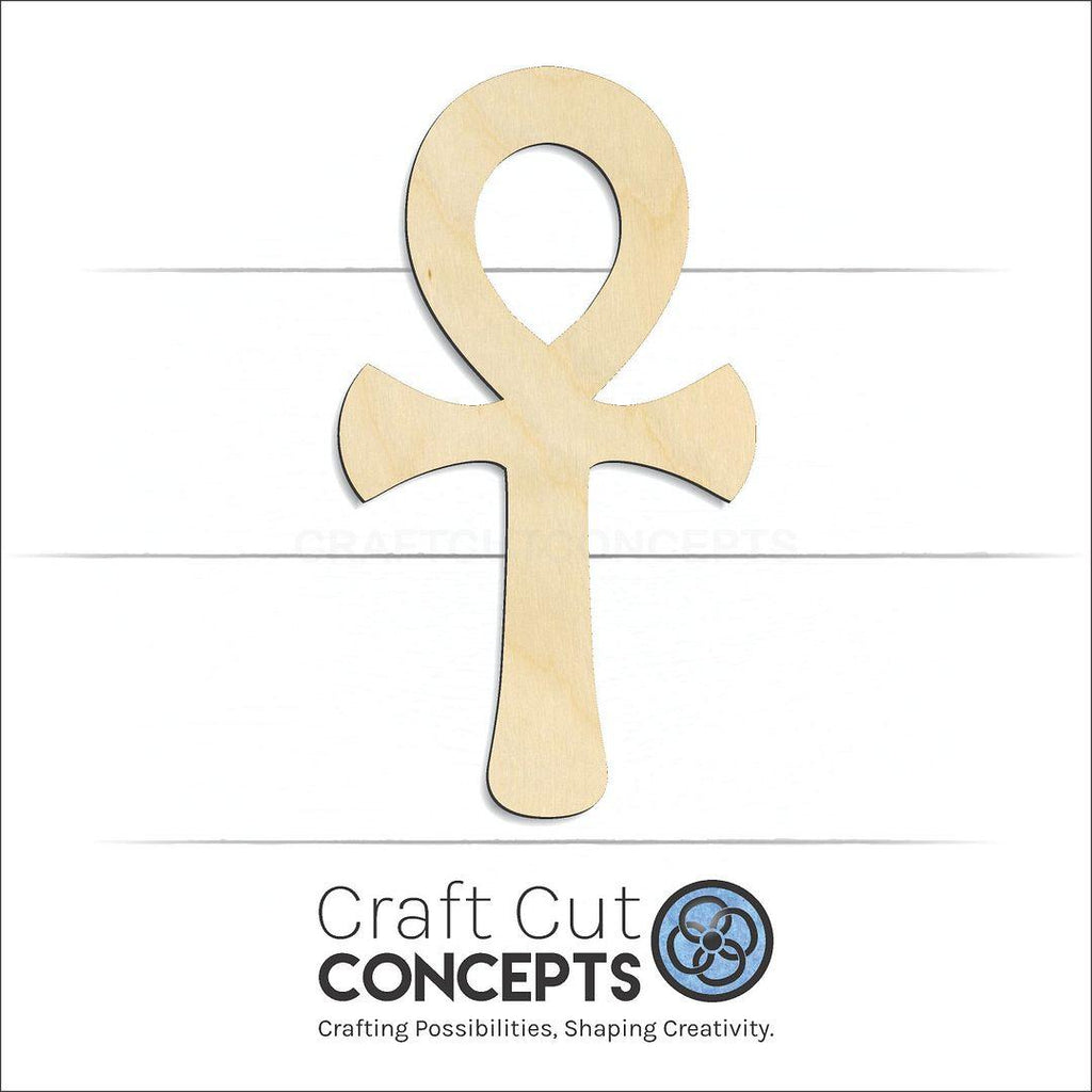 Craft Cut Concepts Logo under a wood Ankh  Symbol craft shape and blank