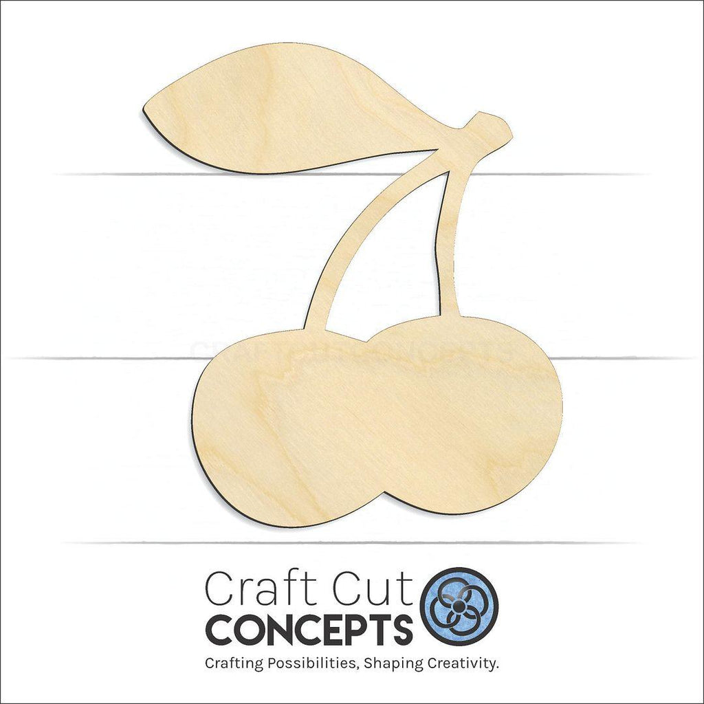 Craft Cut Concepts Logo under a wood Cherry craft shape and blank