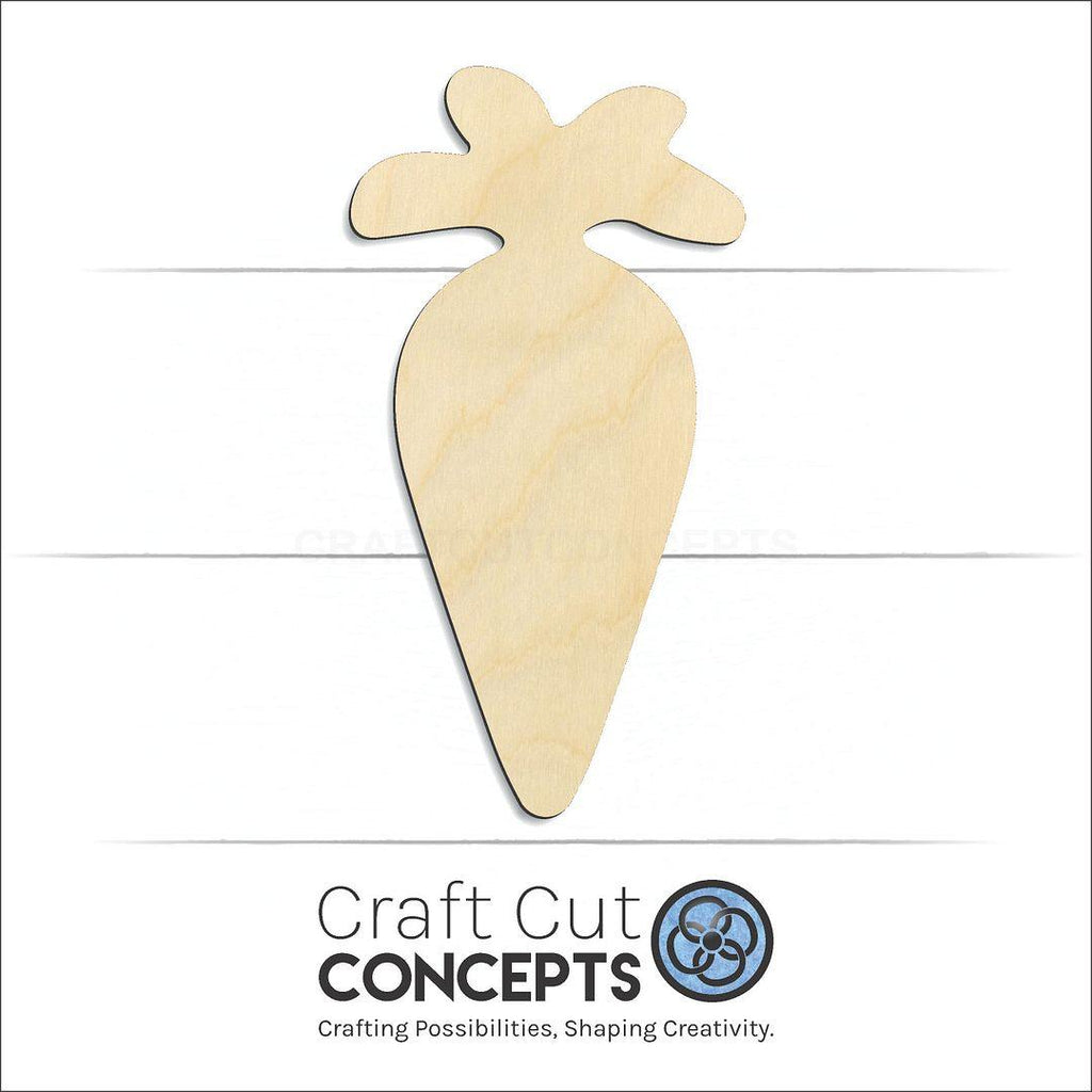 Craft Cut Concepts Logo under a wood Carrot craft shape and blank