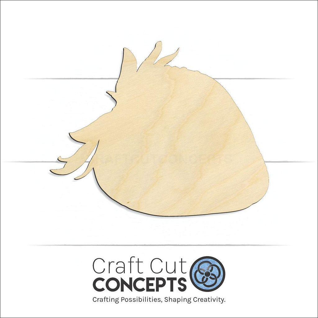 Craft Cut Concepts Logo under a wood Strawberry craft shape and blank